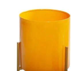 Yellow Metal Contemporary Planter Set -Flowers Michael Store D369908S 4