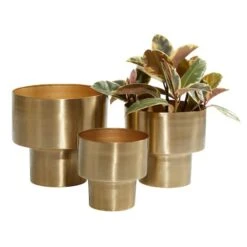 Gold Metal Unique Glam Planter Set