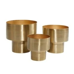 Gold Metal Unique Glam Planter Set -Flowers Michael Store D369911S 2