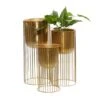 Gold Metal Contemporary Glam Planter Set