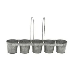 Gray Metal Farmhouse 5-Pot Planter