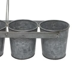 Gray Metal Farmhouse 5-Pot Planter -Flowers Michael Store D369922S 6