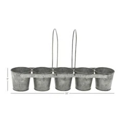 Gray Metal Farmhouse 5-Pot Planter -Flowers Michael Store D369922S 8