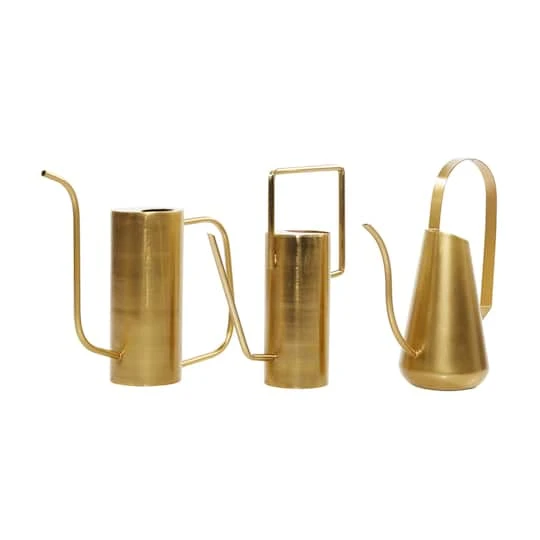 Gold Metal Glam Watering Cans Set 3 Gold Metal Glam Watering Cans Set