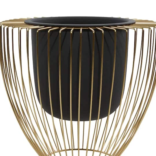 Black & Gold Metal Contemporary Planter Set 7 Black & Gold Metal Contemporary Planter Set - Image 5