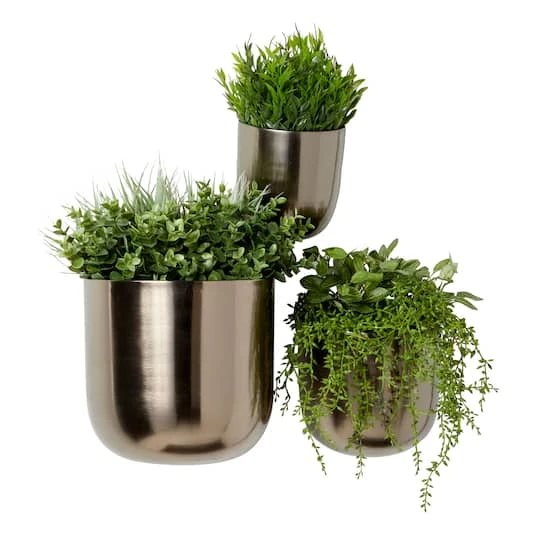 Black Metal Contemporary Hanging Planter Set 5 Black Metal Contemporary Hanging Planter Set - Image 3