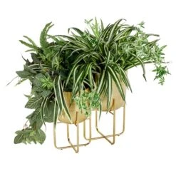 Metal Contemporary Stand Planter Set Gold 11 Metal Contemporary Stand Planter Set Gold -Flowers Michael Store D369942S 3