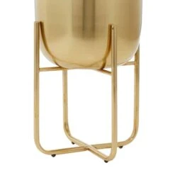 Metal Contemporary Stand Planter Set Gold 13 Metal Contemporary Stand Planter Set Gold -Flowers Michael Store D369942S 4