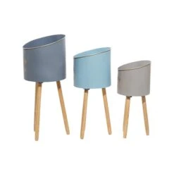 Multicolored Metal & Wood Farmhouse Planter Set -Flowers Michael Store D369957S 3