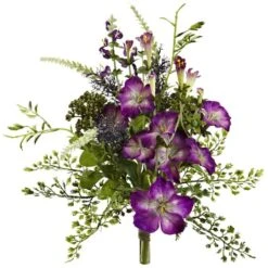 9" Morning Glory Artificial Flower Bundle (Set Of 3)