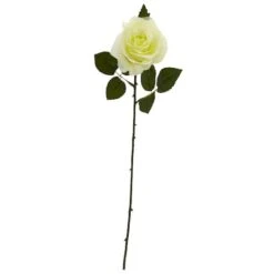 White Artificial Rose Stem, 24ct.