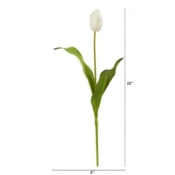 Dutch Tulip Artificial Flower Stem, 12ct. White 10 Dutch Tulip Artificial Flower Stem, 12ct. White -Flowers Michael Store D386797S 12
