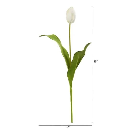 Dutch Tulip Artificial Flower Stem, 12ct. White 6 Dutch Tulip Artificial Flower Stem, 12ct. White - Image 4