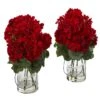 Geranium Artificial Arrangement (Set Of 2) 2 Geranium Artificial Arrangement (Set Of 2) -Flowers Michael Store D386882S 1