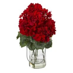 Geranium Artificial Arrangement (Set Of 2) -Flowers Michael Store D386882S 2