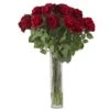 Large Rose Silk Flower Arrangement 2 Large Rose Silk Flower Arrangement -Flowers Michael Store D386974S 1