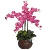2.5ft. Moth Orchid Silk Flower Arrangement In Decorative Vase Dark Pink -Flowers Michael Store D386983S 1