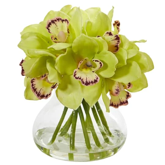Cymbidium Orchid Arrangement In Vase 3 Cymbidium Orchid Arrangement In Vase