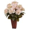 Hydrangea Silk Arrangement In Bamboo Planter -Flowers Michael Store D387174S 1