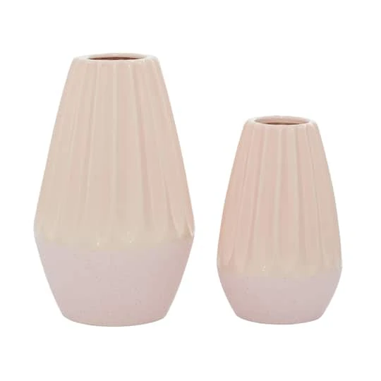Pink Ceramic Contemporary Vase Set 5 Pink Ceramic Contemporary Vase Set - Image 3