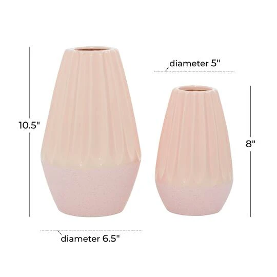 Pink Ceramic Contemporary Vase Set 9 Pink Ceramic Contemporary Vase Set - Image 7