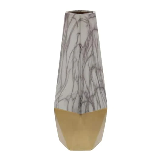 18" Gold Stoneware Contemporary Vase 4 18" Gold Stoneware Contemporary Vase - Image 2