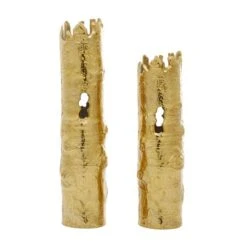 CosmoLiving By Cosmopolitan Gold Aluminum Vase Set -Flowers Michael Store D404770S 7