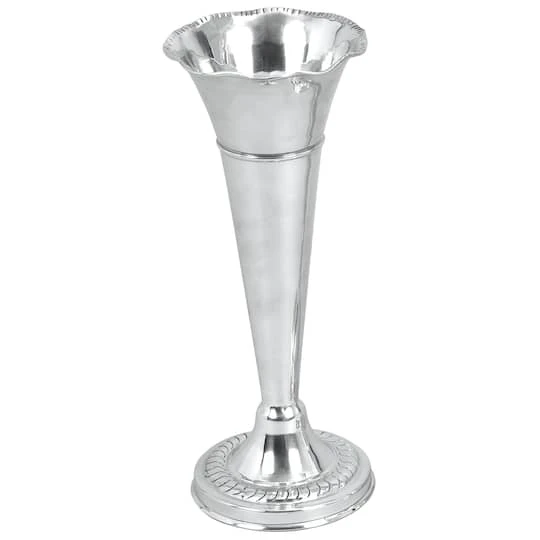 15" Silver Aluminum Traditional Vase 4 15" Silver Aluminum Traditional Vase - Image 2