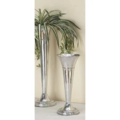 15" Silver Aluminum Traditional Vase 13 15" Silver Aluminum Traditional Vase -Flowers Michael Store D404771S 5