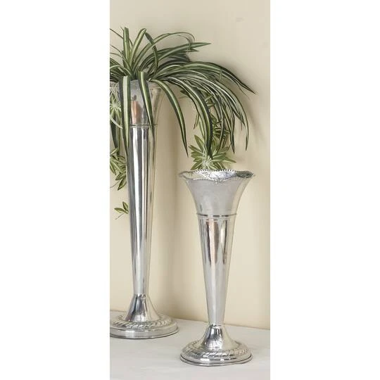 15" Silver Aluminum Traditional Vase 8 15" Silver Aluminum Traditional Vase - Image 6
