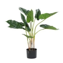 Tall Artificial Anthurium Leaf Plant WMetal Pot For Indoor Decor, 18" -Flowers Michael Store D404857S 2