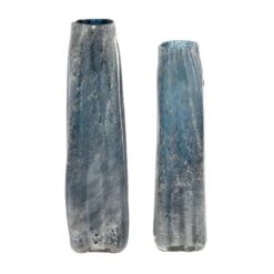 Blue Glass Contemporary Vase Set 13 Blue Glass Contemporary Vase Set -Flowers Michael Store D405015S 2