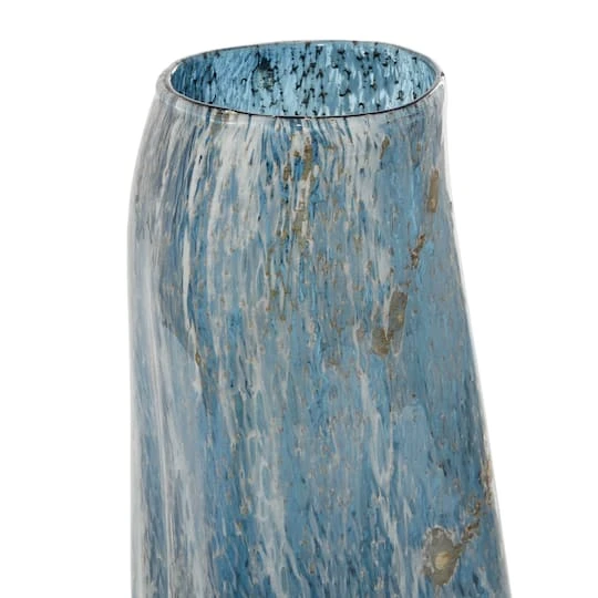 Blue Glass Contemporary Vase Set 7 Blue Glass Contemporary Vase Set - Image 5