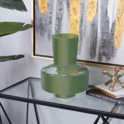 12" Jade Green Magician's Hat Modern Glass Vase -Flowers Michael Store D405032S 6