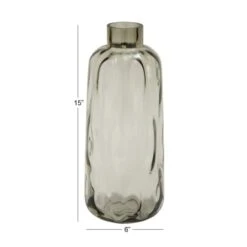 15" Gray Coastal Glass Vase -Flowers Michael Store D405034S 5