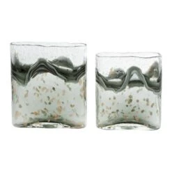 Gray Glass Contemporary Vase Set 14 Gray Glass Contemporary Vase Set -Flowers Michael Store D405037S 2