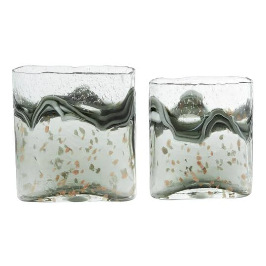 Gray Glass Contemporary Vase Set 10 Gray Glass Contemporary Vase Set - Image 8
