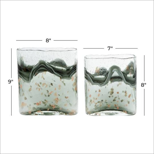 Gray Glass Contemporary Vase Set 11 Gray Glass Contemporary Vase Set - Image 9