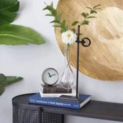 17" Clear Metal Contemporary Vase -Flowers Michael Store D405040S 9