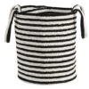 13'' Black & White Striped Natural Cotton & Jute Basket Planter -Flowers Michael Store D478445S 1
