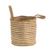 14'' Handwoven Stripe Natural Cotton And Jute Boho Chic Basket Planter -Flowers Michael Store D478447S 1