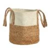 14'' Natural Cotton & Jute Boho Chic Basket Planter 2 14'' Natural Cotton & Jute Boho Chic Basket Planter -Flowers Michael Store D478448S 1