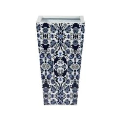 18" Oriental Blue And White Classic Metal Planter 7 18" Oriental Blue And White Classic Metal Planter -Flowers Michael Store D478452S 1 1