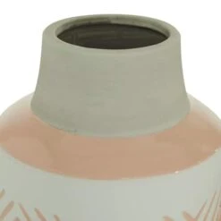 Set Of 2 White Stoneware Farmhouse Vase, 7.5", 9.75" -Flowers Michael Store D490003S 5