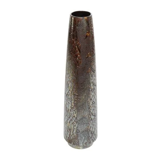 Silver Ceramic Contemporary Vase, 31" X 8" X 8" 5 Silver Ceramic Contemporary Vase, 31" X 8" X 8" - Image 3