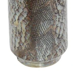 Silver Ceramic Contemporary Vase, 31" X 8" X 8" 13 Silver Ceramic Contemporary Vase, 31" X 8" X 8" -Flowers Michael Store D490017S 4