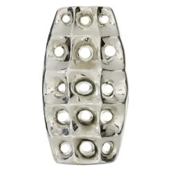 Silver Ceramic Modern Vase, 14" X 8" X 4"