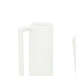 CosmoLiving By Cosmopolitan Set Of 3 White Ceramic Modern Vase, 17", 16", 16" -Flowers Michael Store D490030S 7