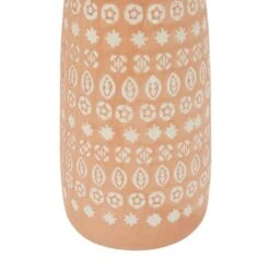 Set Of 2 Pink Stoneware Rustic Vases, 15" X 5" X 5" -Flowers Michael Store D490032S 3