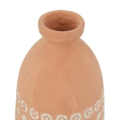 Set Of 2 Pink Stoneware Rustic Vases, 15" X 5" X 5" -Flowers Michael Store D490032S 4